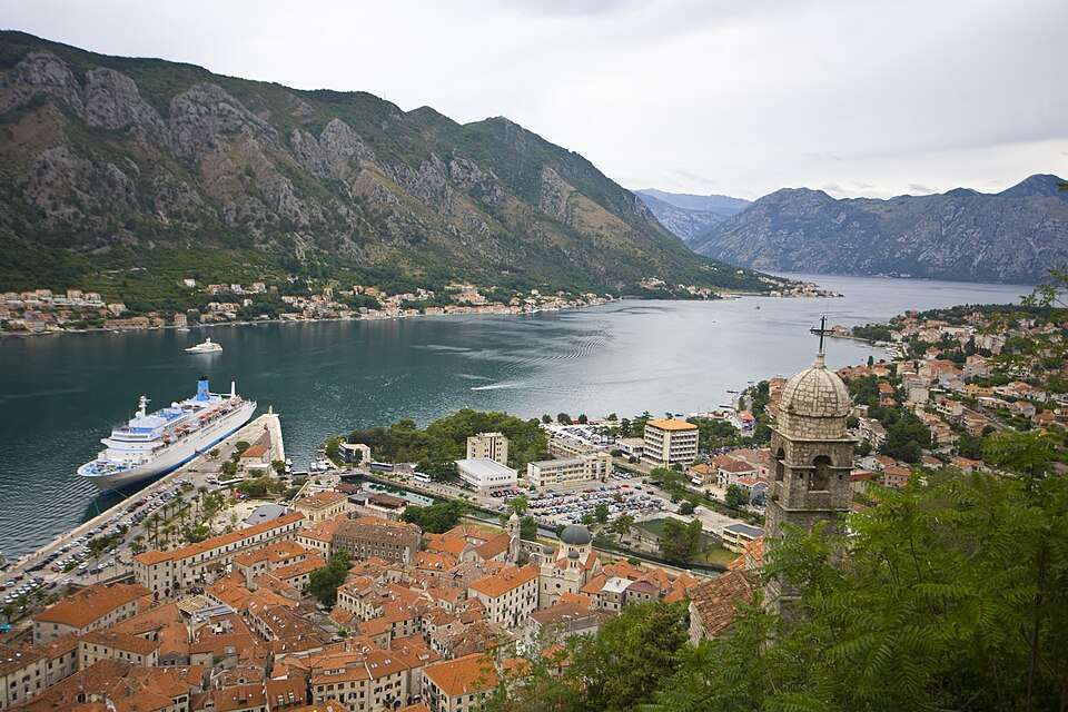 Kotor and its bay from the fortress path